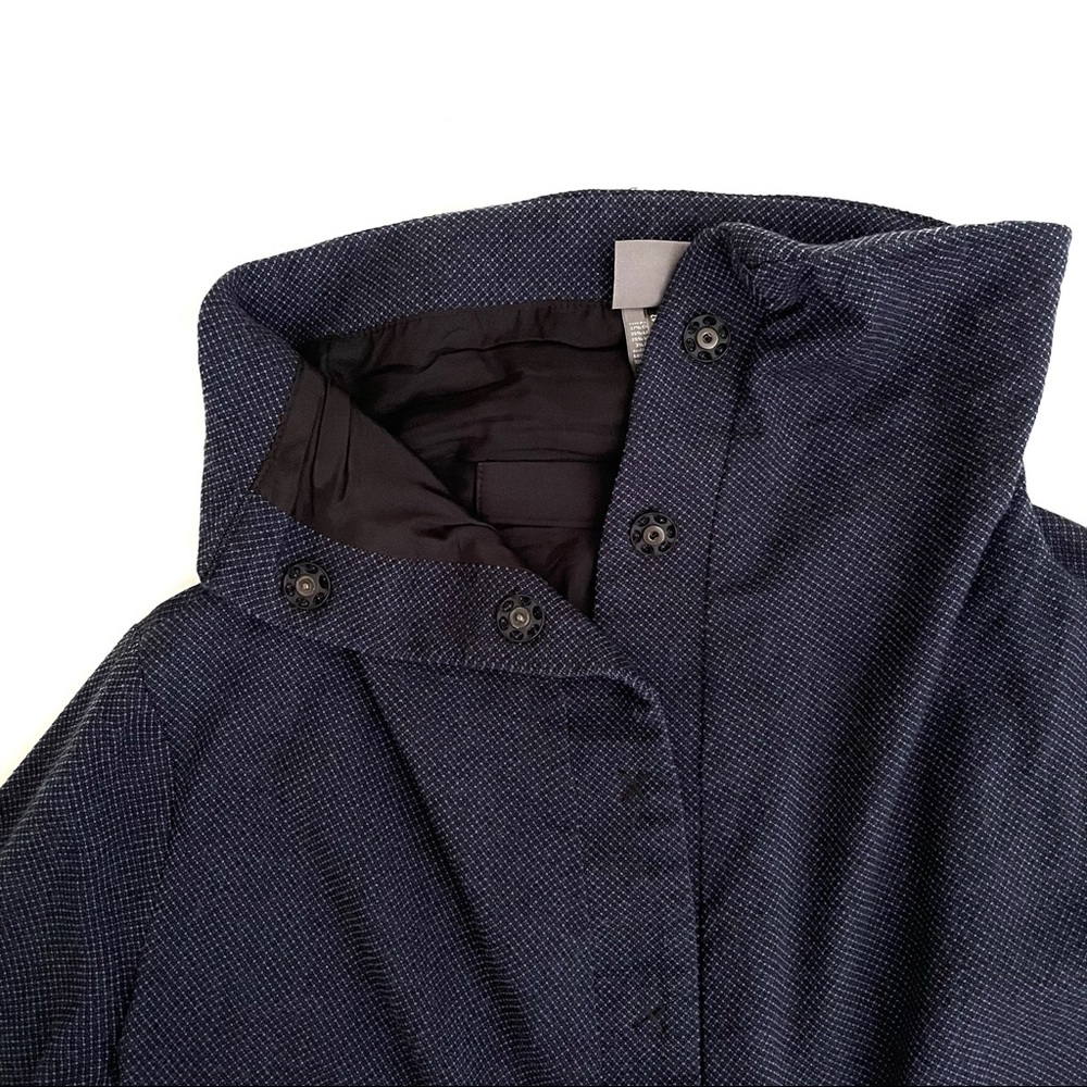 Lilith Navy Wool Blend Snap Front Jacket Blazer L - Picture 2 of 10